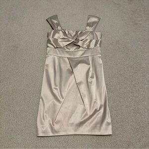 Vero Moda Dress Womens Gold Satin Evening Cocktail Dress Size 2